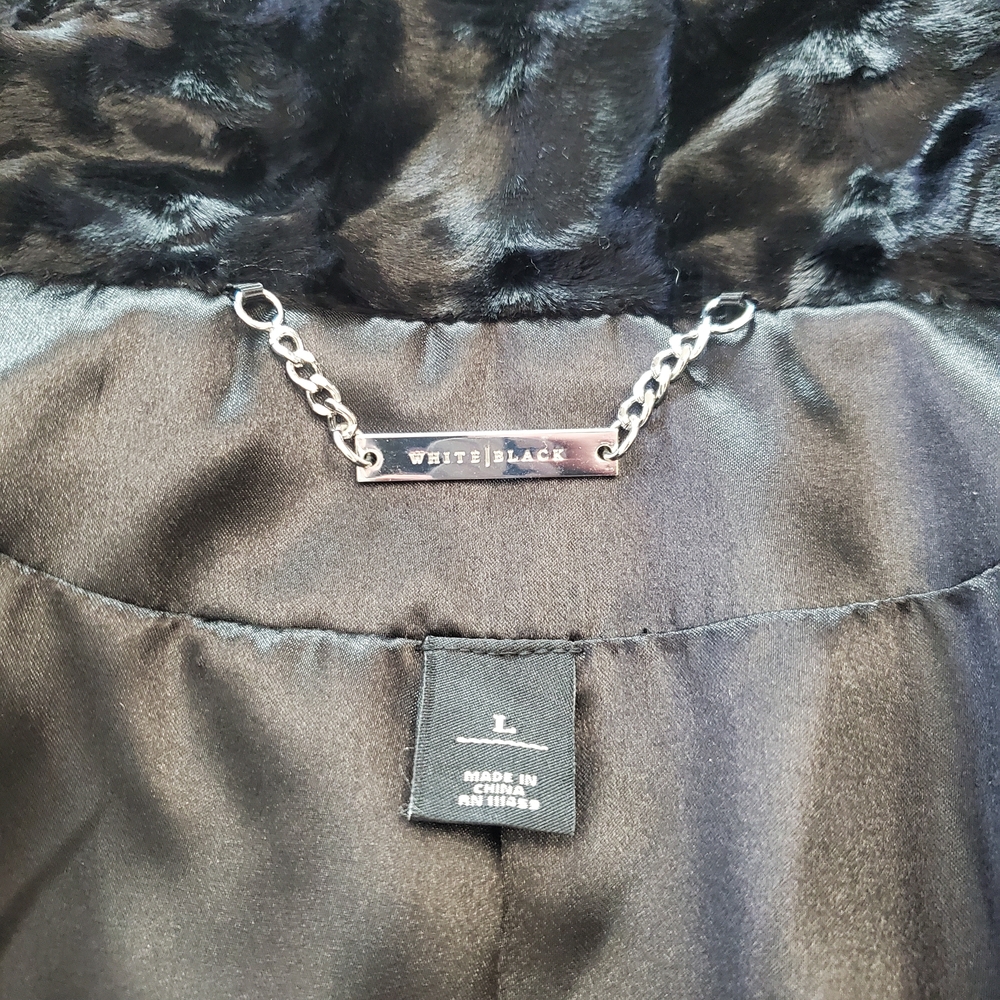 White House Black Market Shiny Black Teddy Jacket - Picture 4 of 8